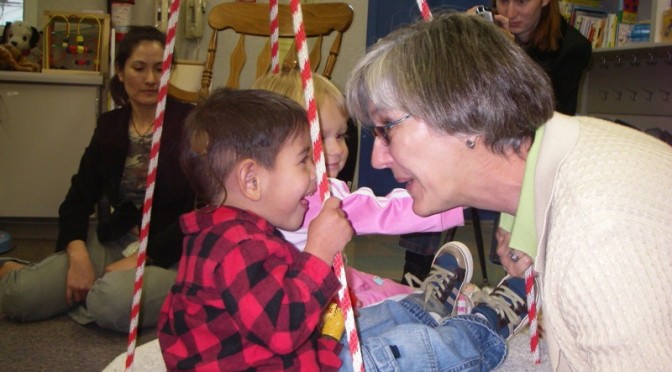 hearing impaired toddler attends with a shared gaze